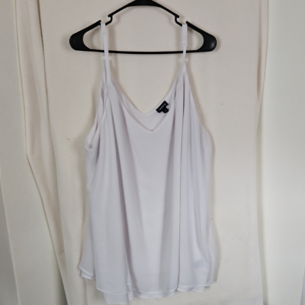 torrid White Double-Layer Spaghetti Strap Cami